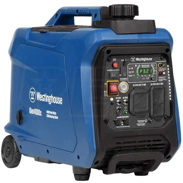 4,000W Gas Portable Inverter Generator with Recoil Start and LED Display