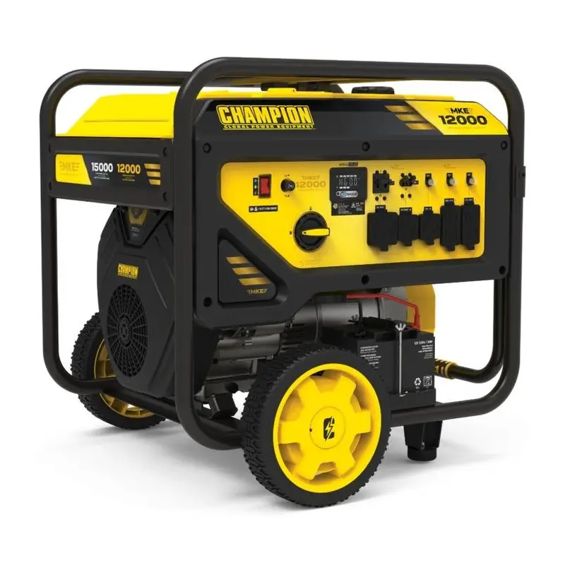 12,000W Electric Start Dual Fuel Home Backup Portable Generator with CO Shield