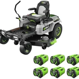 52 Inch Electric Zero Turn Riding Mower with 6 Batteries and Chargers