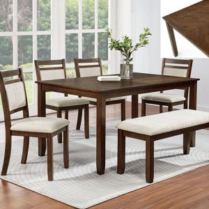 Avasa Wood Dining Table Set with Upholstered Chairs