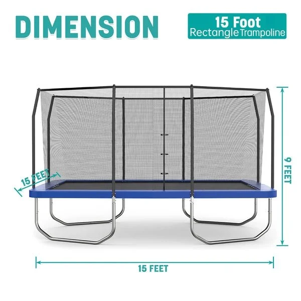 15 x 9 ft Rectangle Trampoline - Image 3