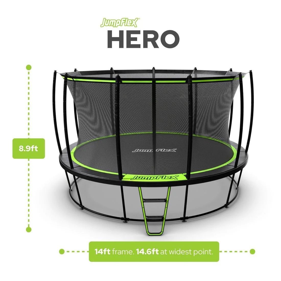14 ft Round Backyard Trampoline with Enclosure