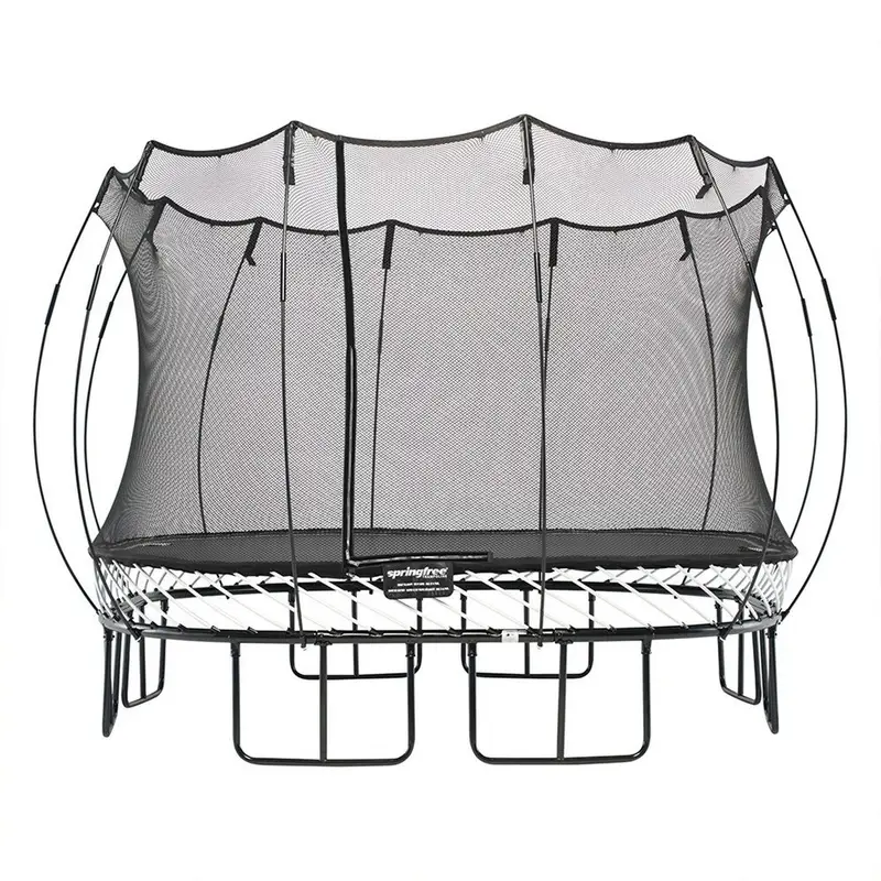 11 ft Square Kids Springless Trampoline with Enclosure