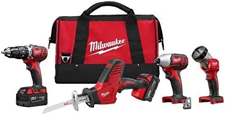 18V Cordless Power Tool Combo Kit with Hammer Drill, Impact Driver and Saw