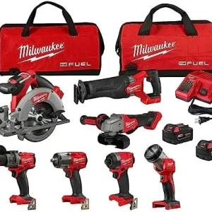 18V Brushless 7-Tool Cordless Combo Kit with Two 5.0 Ah Batteries