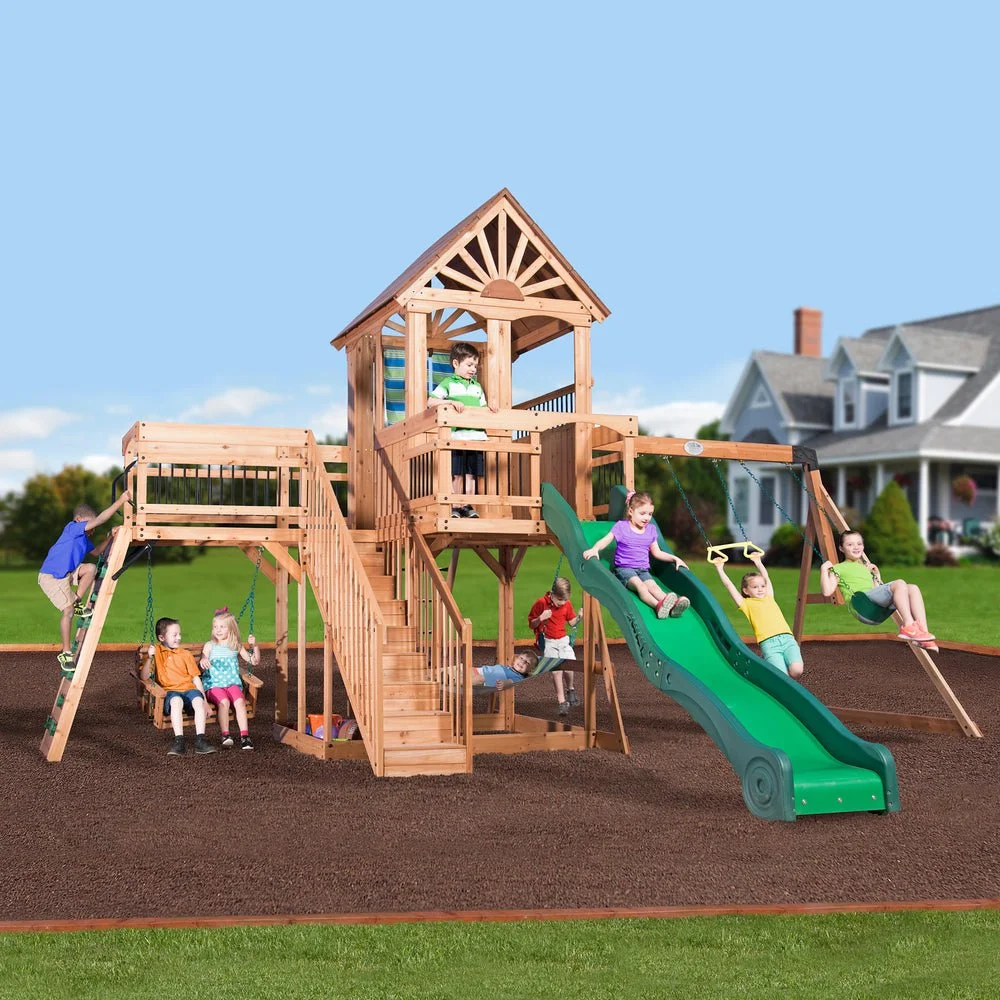 Wooden Swing Set Playset