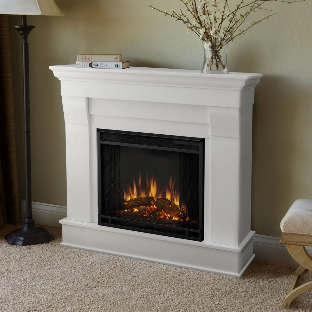 Electric Fireplace with Mantel