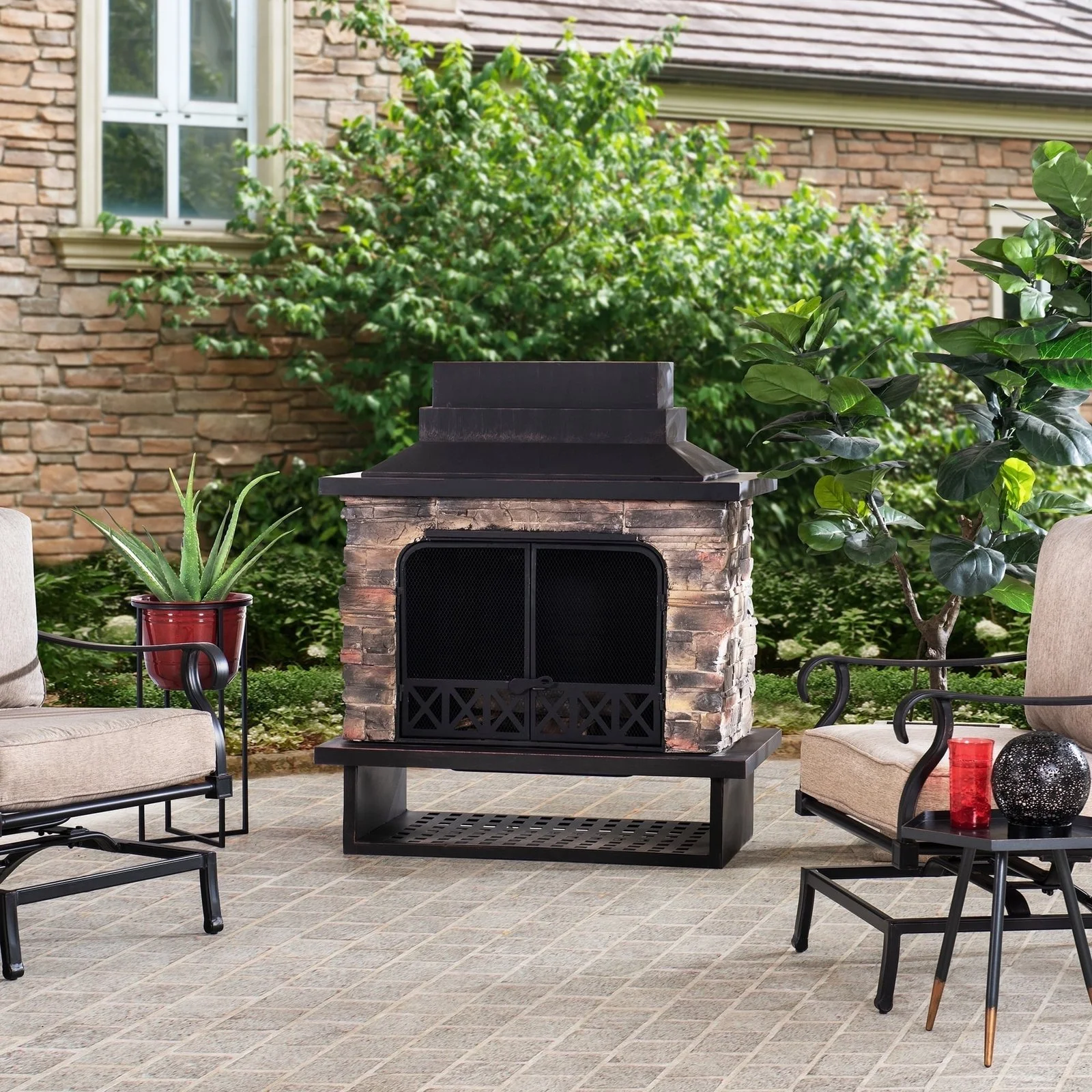 Wood Burning Outdoor Fireplace