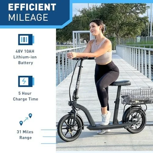 650W Long Range Electric Scooter with Dual Suspension, 22 MPH - Image 5