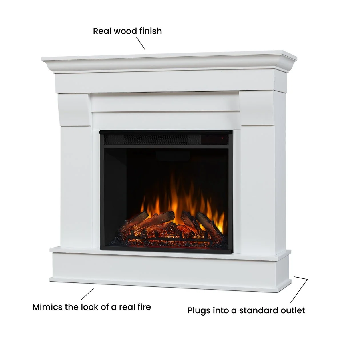 Electric Fireplace with Mantel - Image 4