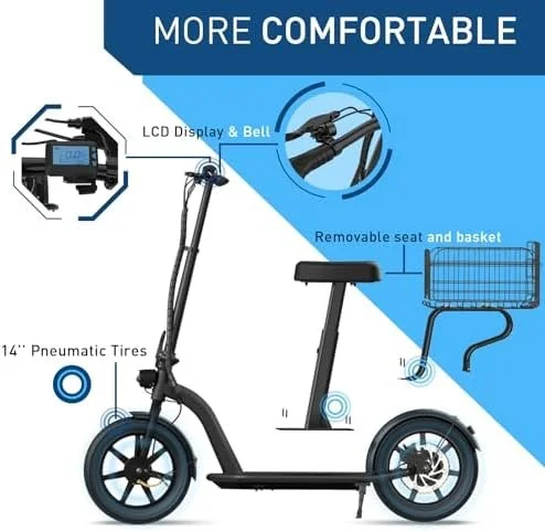 650W Long Range Electric Scooter with Dual Suspension, 22 MPH - Image 2