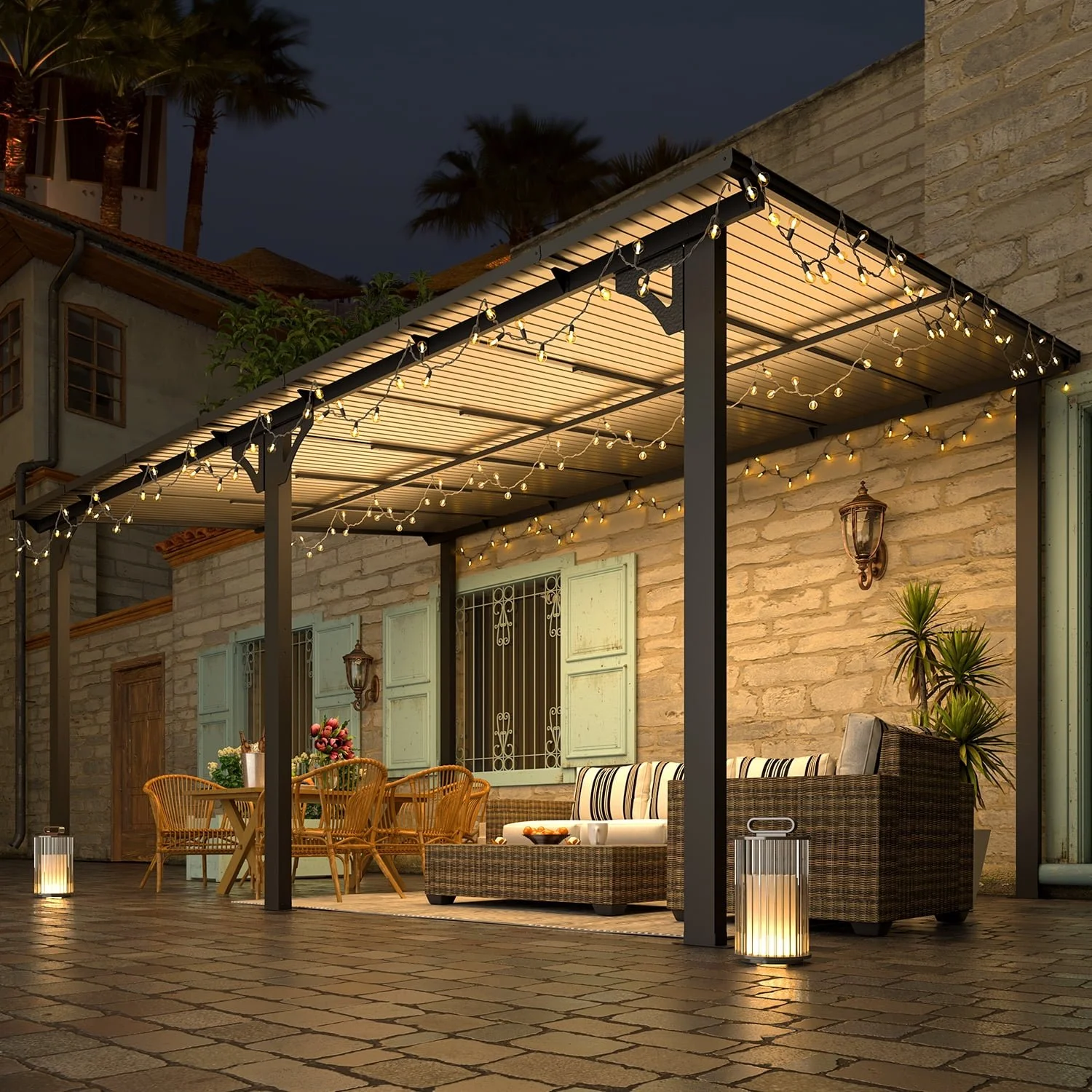 10 x 14 ft Aluminum Patio Cover, Dark Gray - Image 3