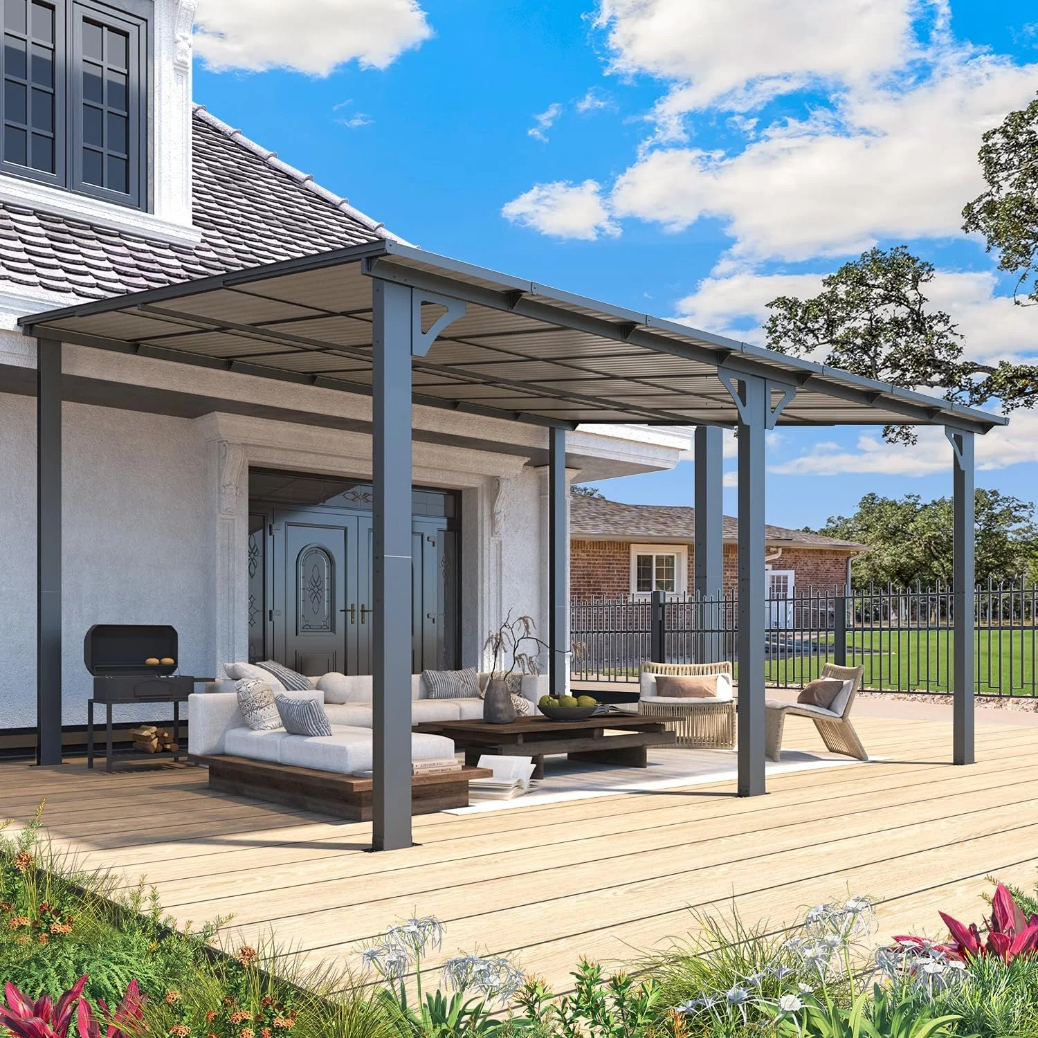 14 x 12 ft Aluminum Pergola with Canopy