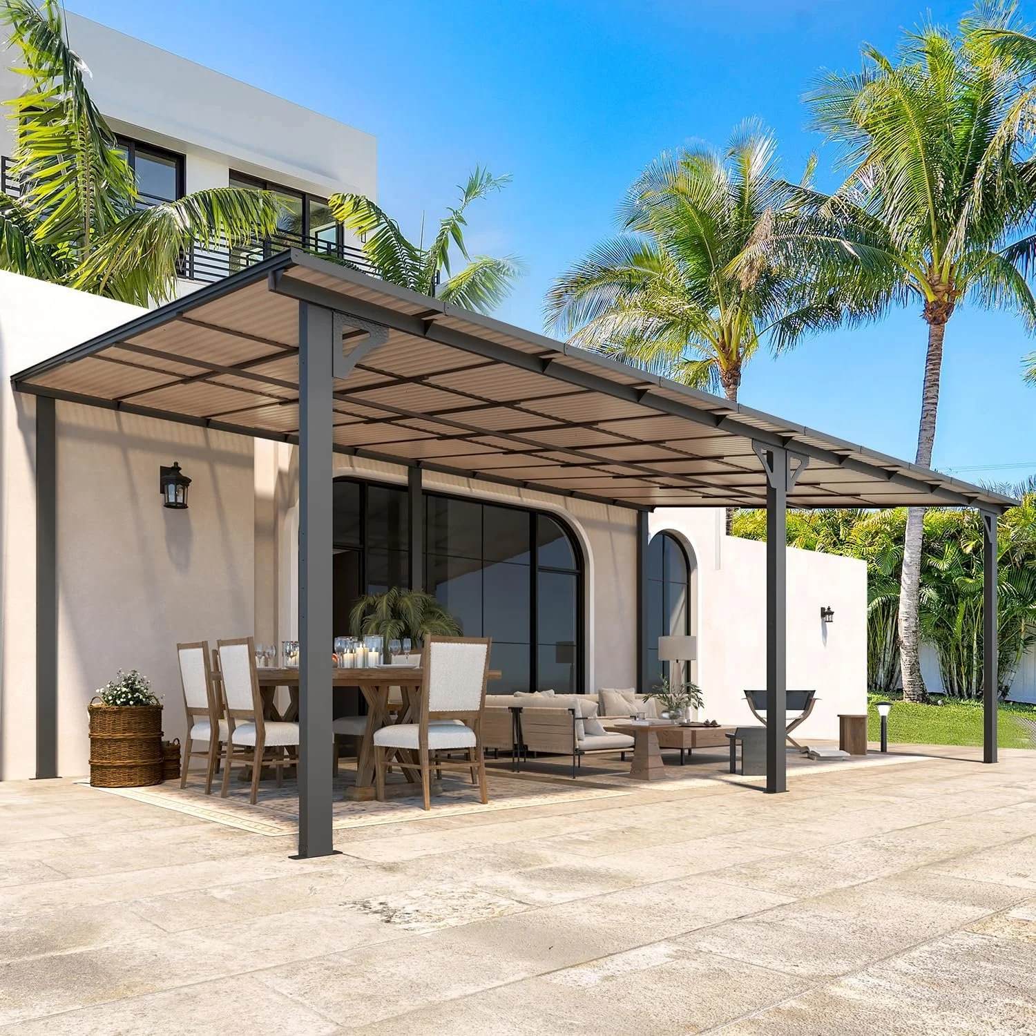 20 x 12 ft Wall Mounted Pergola Gazebo