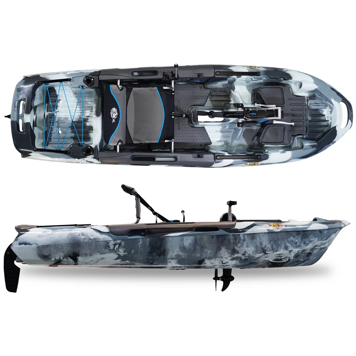 108 Inch Pedal Drive Fishing Kayak, Urban Camo
