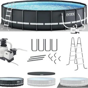 Round Frame Above Ground Swimming Pool Set with Pump