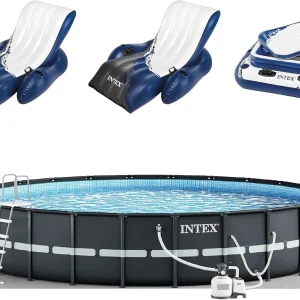 Round Frame Pool with Pump, Cooler and Floats