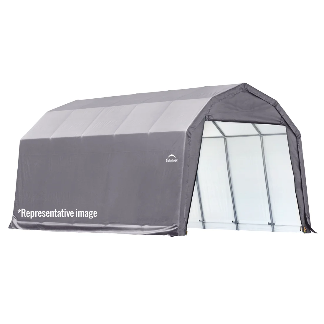 12 x 20 x 8 ft Wind and Snow Rated Round Shelter, Gray