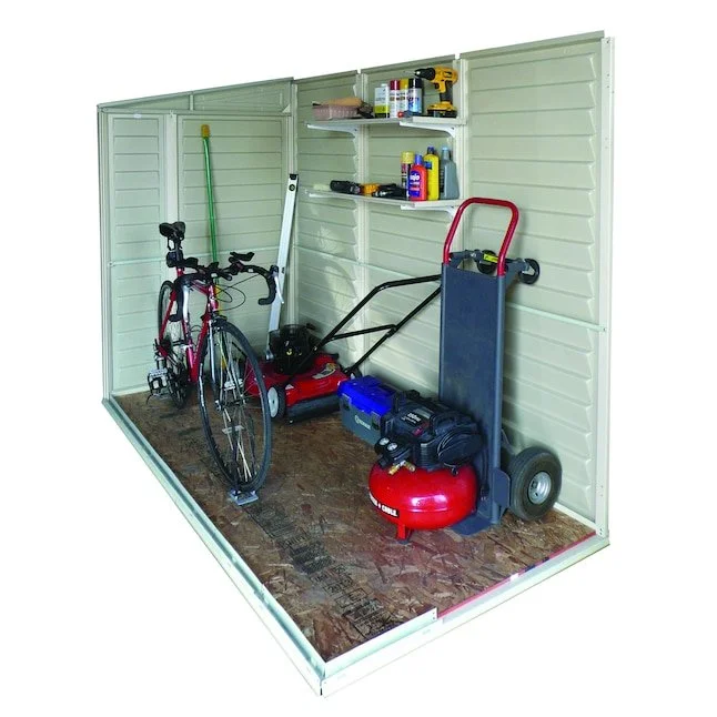 4 x 8 ft Lean-To Vinyl Storage Shed, Off-White - Image 3