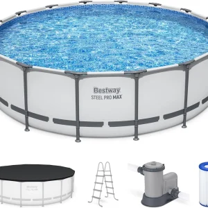 16 ft x 48 Inch Round Metal Frame Above Ground Pool Set