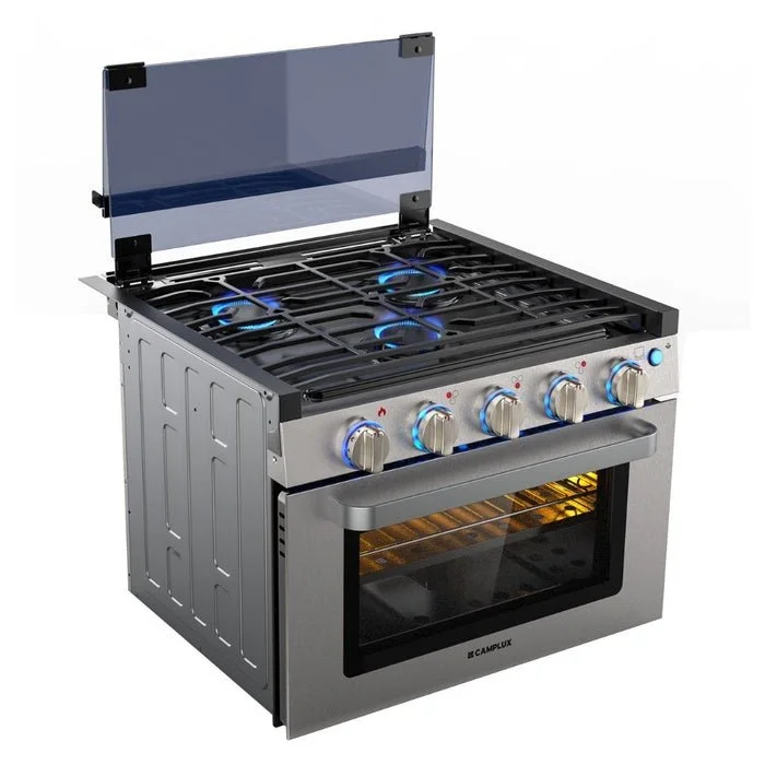 17 Inch RV Oven with 3-Burner Gas Cooktop