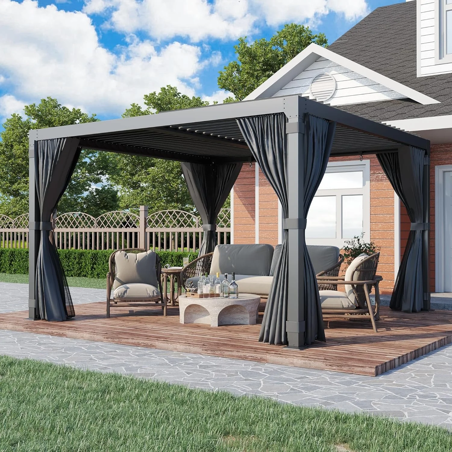 10 x 10 ft Outdoor Louvered Pergola