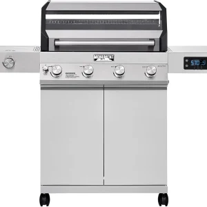 Stainless Steel Propane Gas Grill with Cast Iron Cooking Plate
