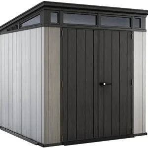 7 x 7 ft Plastic Resin Outdoor Storage Shed, Gray