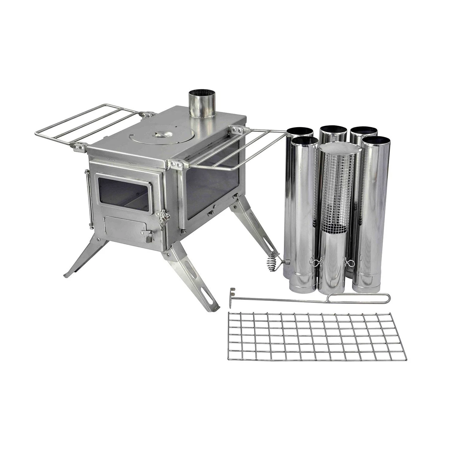 Portable Camping Wood Stove with Glass Window - Image 3