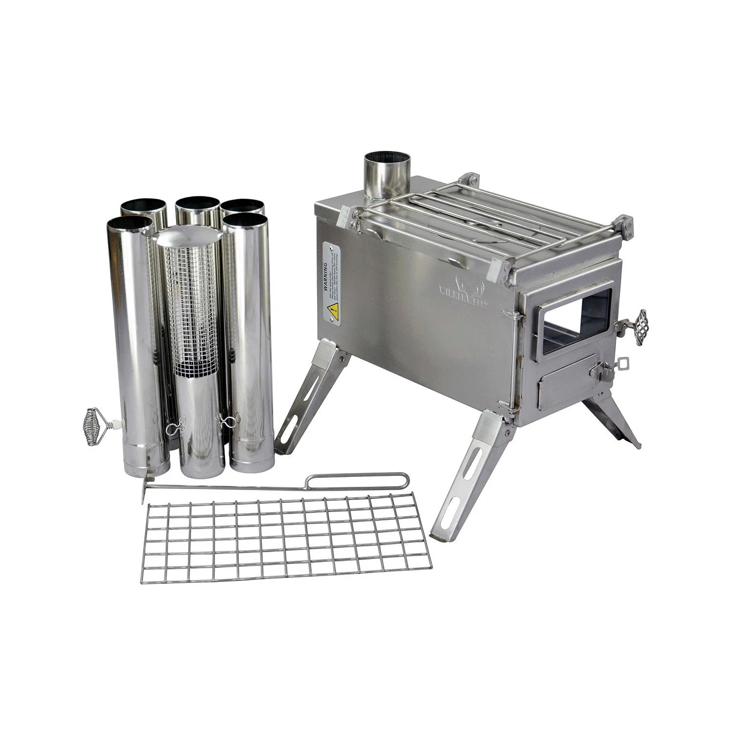 Portable Camping Wood Stove with Glass Window - Image 2